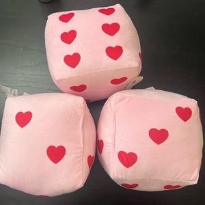 3 Valentine dice pillows! Limited from target